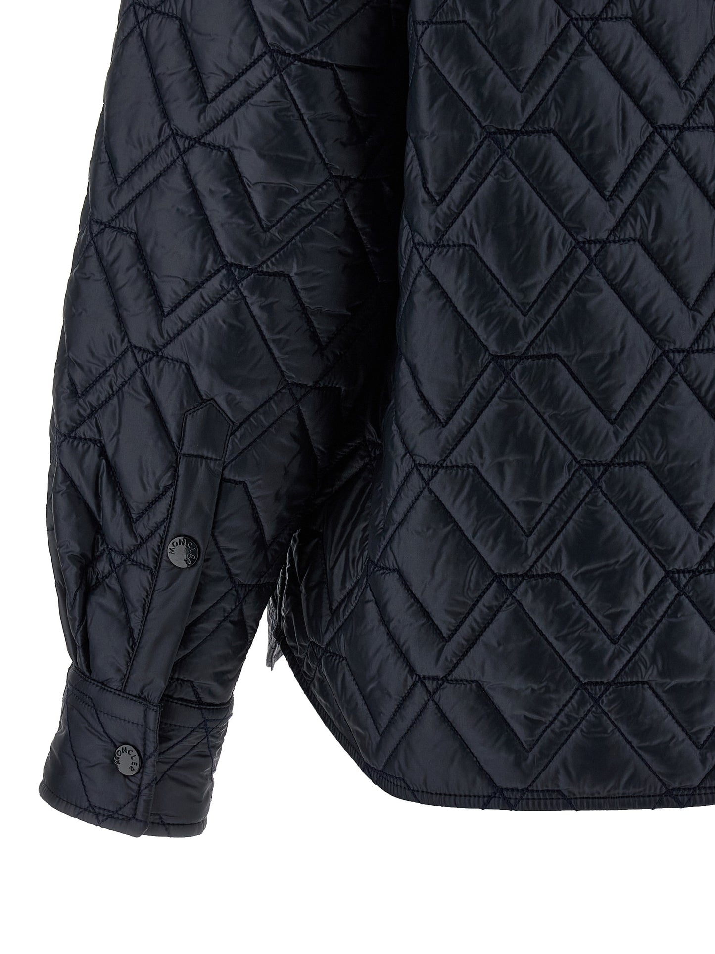 Windbreaker Jacket by Moncler for women in polyamide felt blue showcases a modern silhouette, integrating pockets, insulated & windproof and a modern for a sophisticated finish.