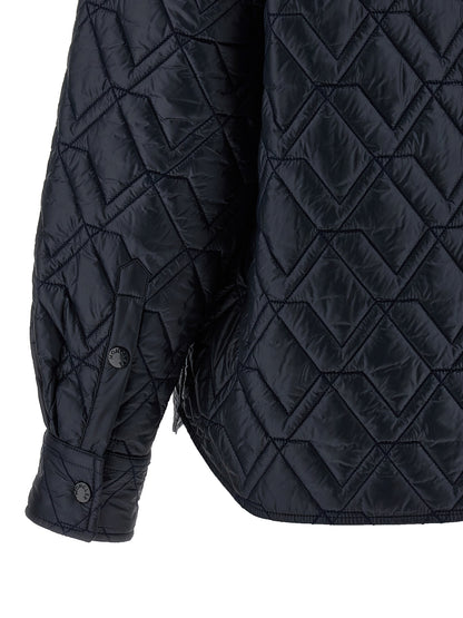 Windbreaker Jacket by Moncler for women in polyamide felt blue showcases a modern silhouette, integrating pockets, insulated & windproof and a modern for a sophisticated finish.