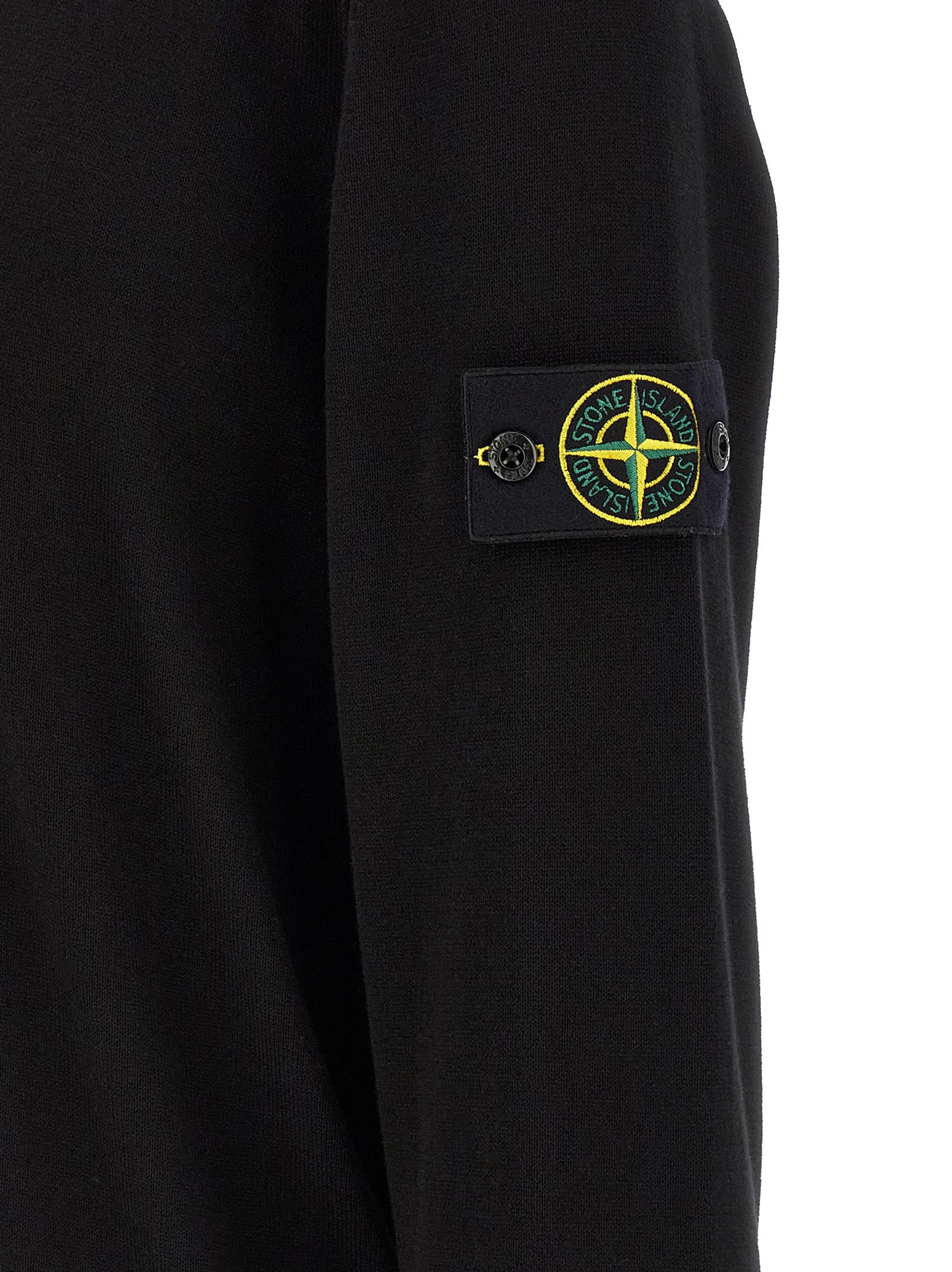 Cardigan by Stone Island for men in organic cotton black features a nuanced silhouette with a refined and nuanced detailing for a sophisticated look.