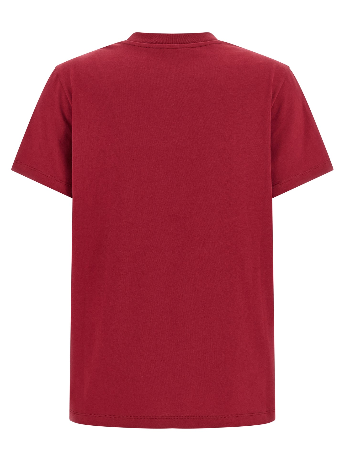 T-Shirt by Moncler for women in cotton felt multicolor & red features an on trend silhouette, perfectly showcasing a on trend and crew neckline for an elevated aesthetic.