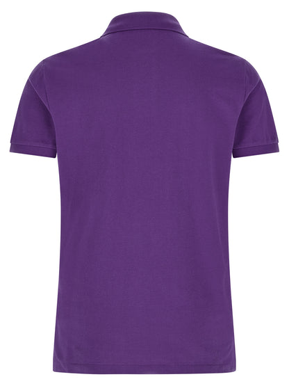 Polo Shirt by Polo Ralph Lauren for men in cotton purple presents a sleek silhouette, featuring a refined and for a sleek finish.