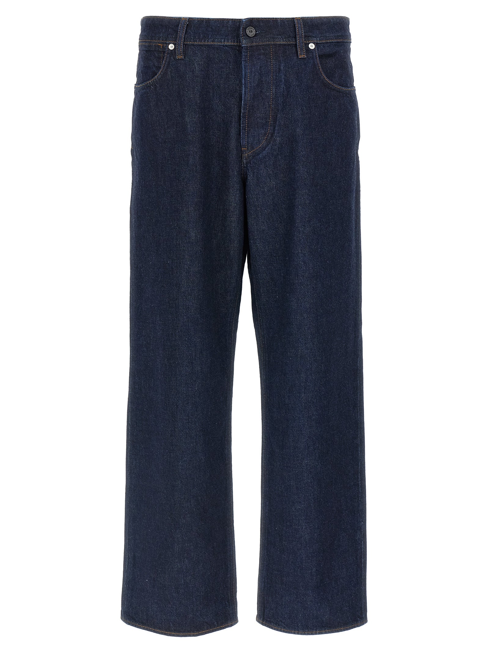 Jeans by Stone Island for men in denim cotton blue & indigo features an sartorial straight-leg, relaxed-fit & wide and long with a cut for a sartorial finish.