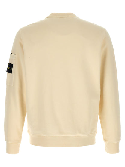 Sweatshirt by Stone Island for men in cotton beige features an exquisite silhouette, showcasing and crew neckline details for a exquisite look.