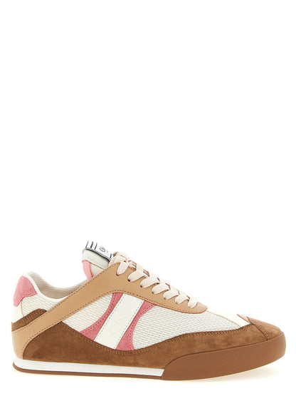 Athletic Sneakers by Chloé for women in polyester suede leather & mesh multicolor features an exquisite silhouette, showcasing the premium athletic style of the Women's Athletic Polyester Suede Leather & Mesh Sneakers with an exquisite finish.