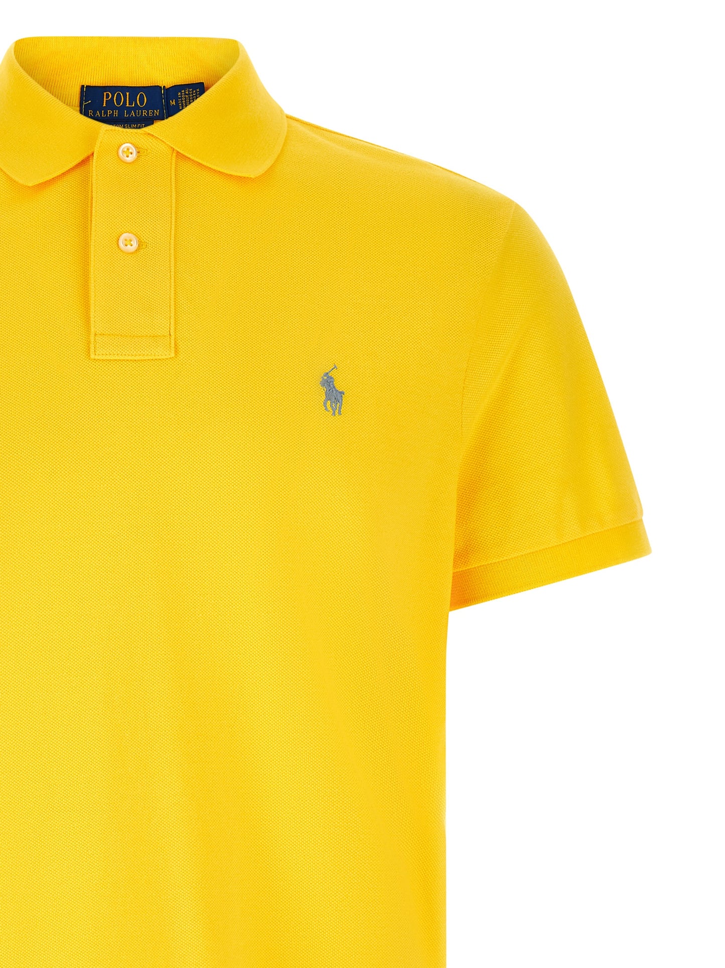 Polo Shirt by Polo Ralph Lauren for men in cotton bicolour & yellow showcases a sharp silhouette, detailed with a refined and sharp for a sophisticated finish.