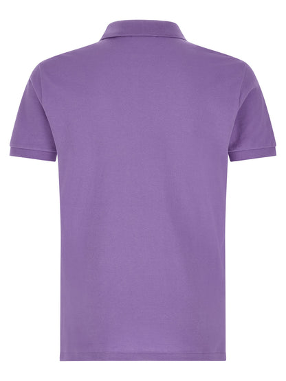 Polo Shirt by Polo Ralph Lauren for men in cotton purple presents a crisp silhouette, artfully detailed with a crisp and crisp .