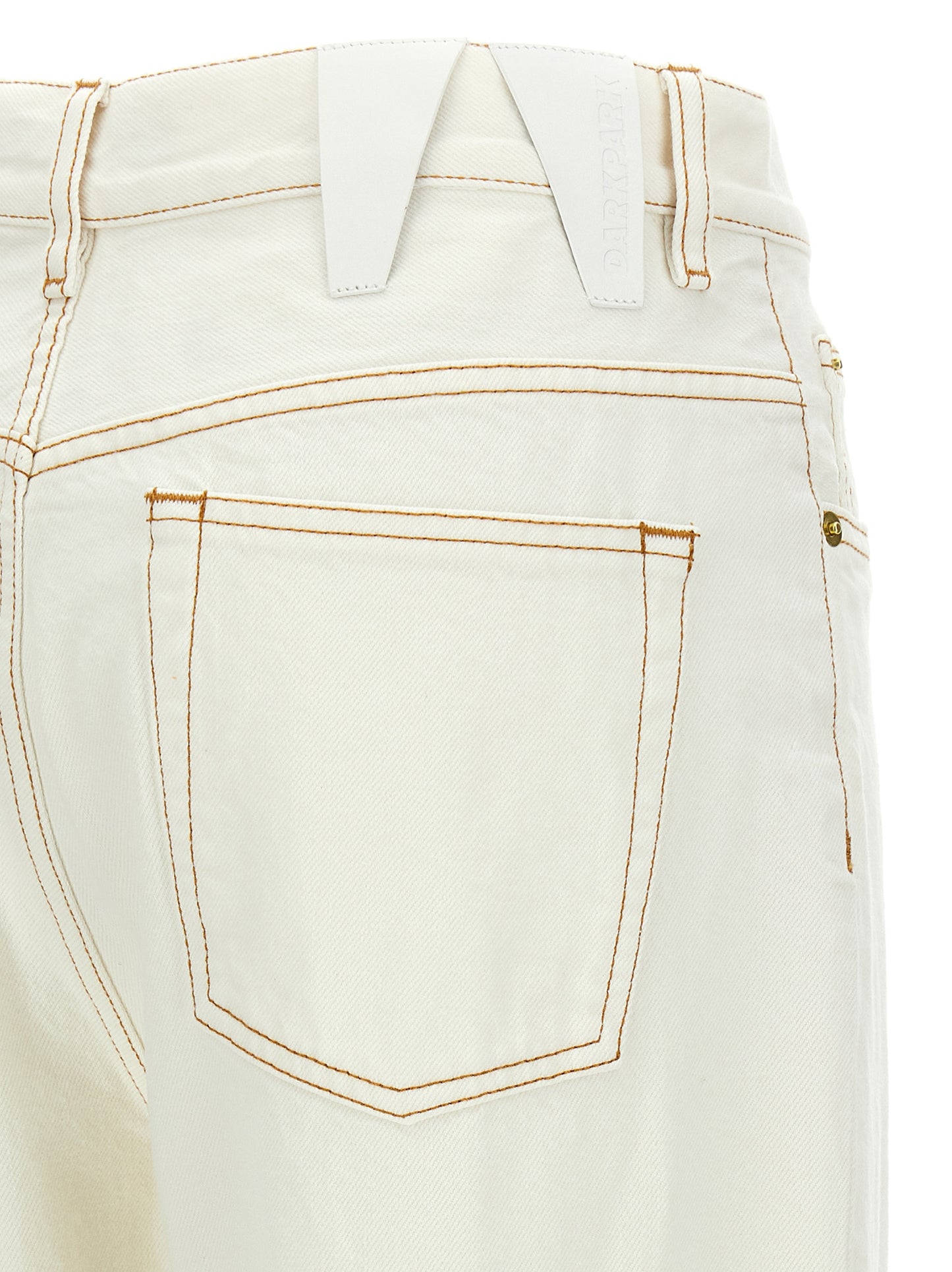 Jeans by Darkpark for women in denim cotton white & signature features a polished silhouette with a polished straight-leg, reaching a polished long and finished with a polished .