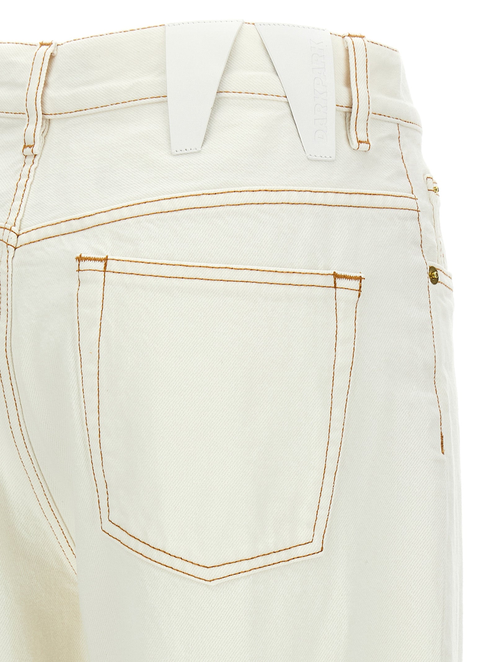 Jeans by Darkpark for women in denim cotton white & signature features a polished silhouette with a polished straight-leg, reaching a polished long and finished with a polished .