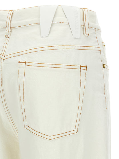Jeans by Darkpark for women in denim cotton white & signature features a polished silhouette with a polished straight-leg, reaching a polished long and finished with a polished .