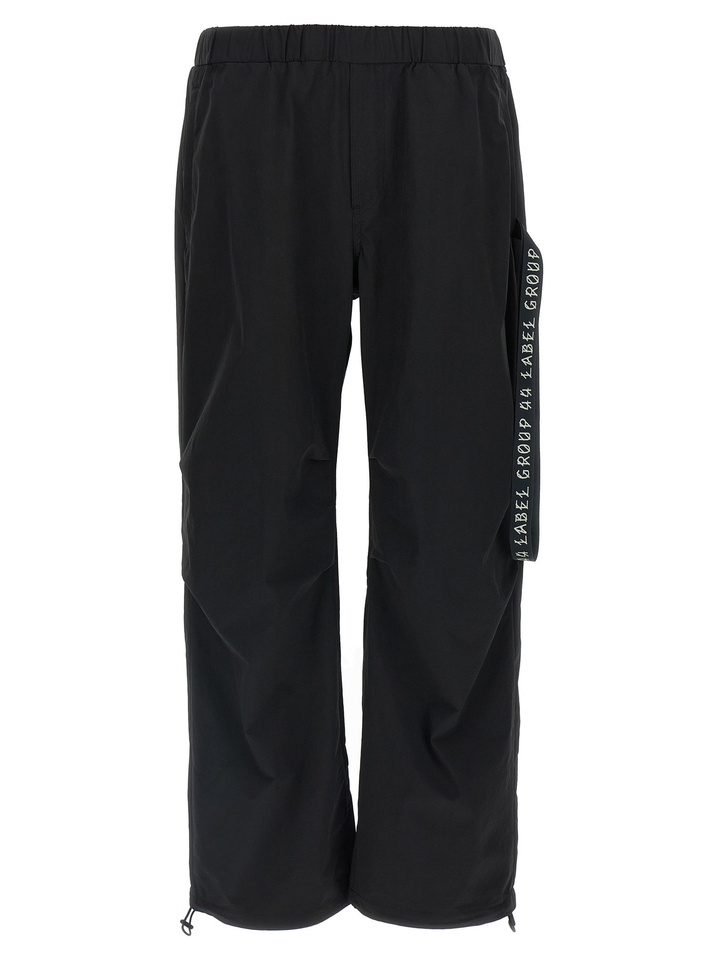 Activewear Pants by 44 Label Group for men in stretch nylon black & print features an sporty straight-leg, athletic & wide with a long and , expertly finished with for an sporty performance aesthetic.
