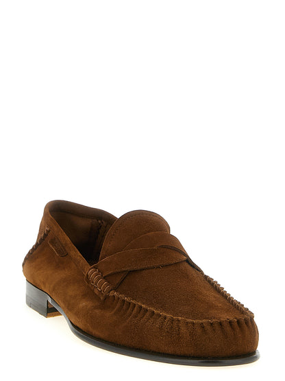 Tom Ford Men's Suede Leather Loafer Slip-On Shoes - Brown