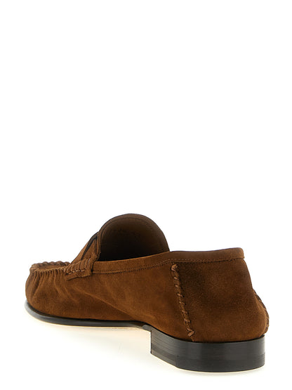 Tom Ford Men's Suede Leather Loafer Slip-On Shoes - Brown