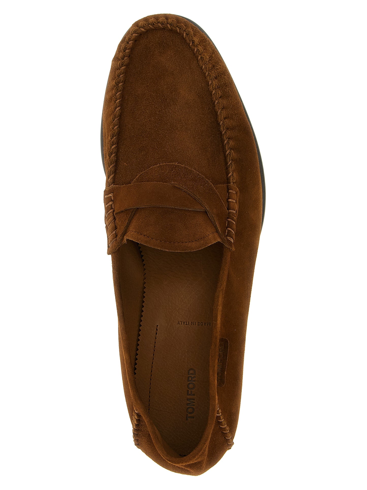 Tom Ford Men's Suede Leather Loafer Slip-On Shoes - Brown
