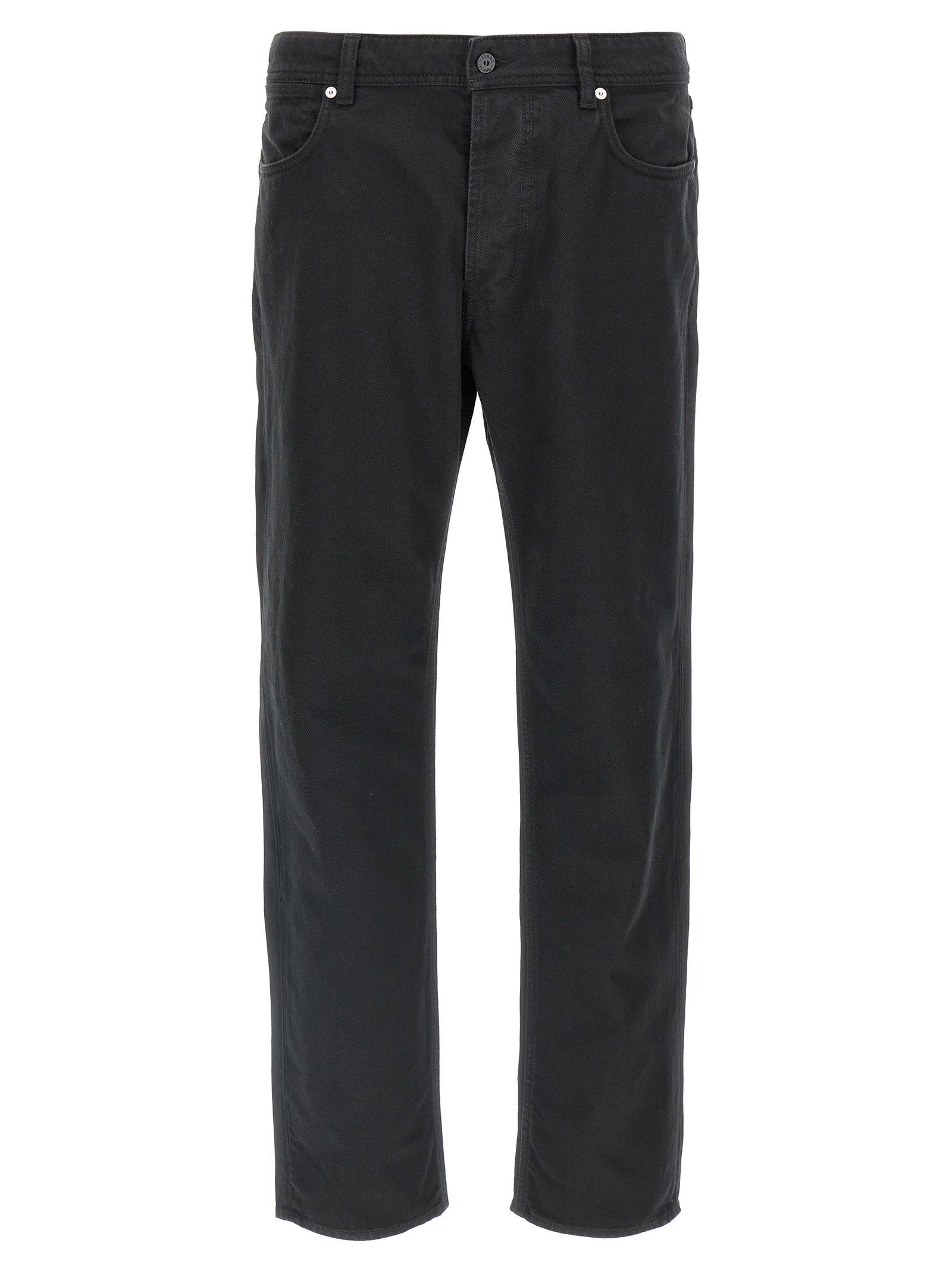 Jeans by Stone Island for men in denim cotton black & signature features an sartorial straight-leg and long with a cut for a sartorial finish.