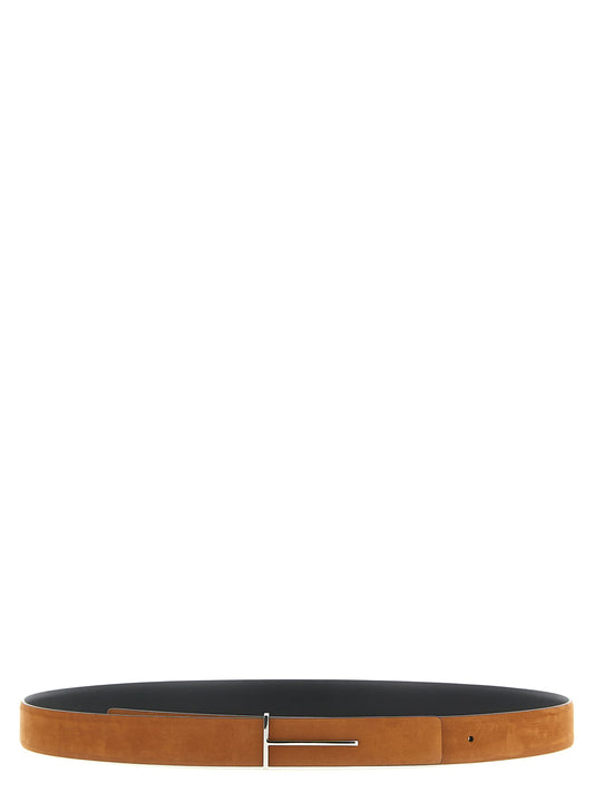 Belt by Tom Ford for men in plush nubuck leather multicolor features an artisanal finish, elegantly showcasing the signature style and artisanal craftsmanship of the Plush Nubuck leather Belt design.