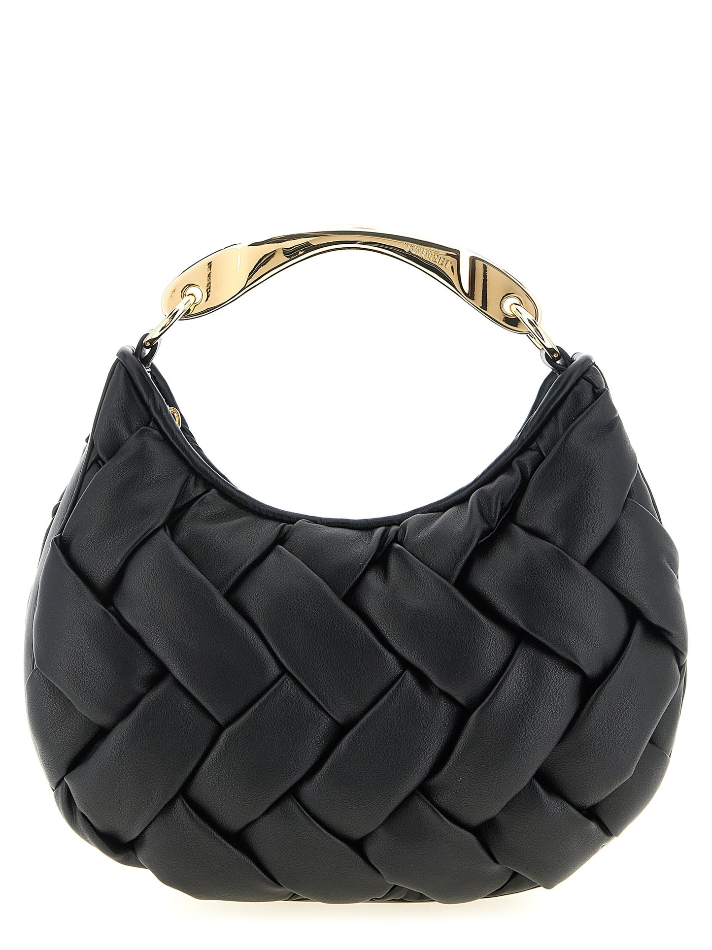 Sling Handbag by Twinset for women in polyethylene & polyurethane black features a ornamental silhouette, showcasing a secure zipper, ample , and ornamental shoulder-strap & handle for a sophisticated look.