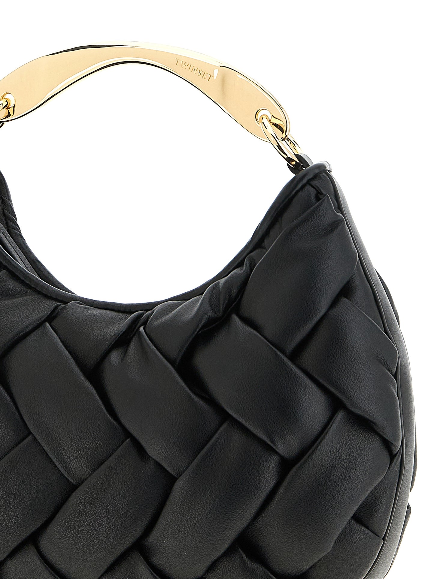 Sling Handbag by Twinset for women in polyethylene & polyurethane black features an refined silhouette, showcasing a secure zipper, ample , and versatile shoulder-strap & handle for a sophisticated refined aesthetic.