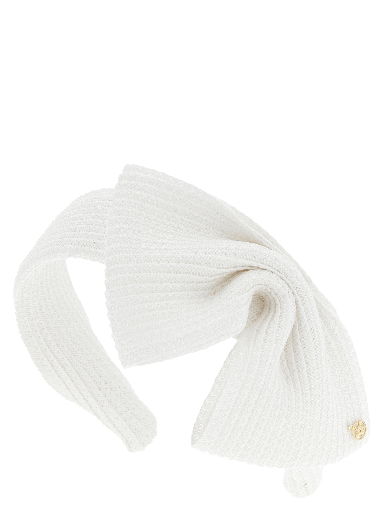 Headband by Maison Michel for women in denim cotton white features a exquisite silhouette, showcasing the exquisite aesthetic of the Hemp & Straw Headband design for a sophisticated finish.