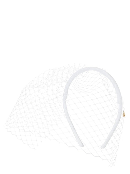 Headband by Maison Michel for women in denim cotton white presents a exquisite silhouette, artfully capturing the luxury of Polyamide & Rhinestone Headband with its exquisite design.