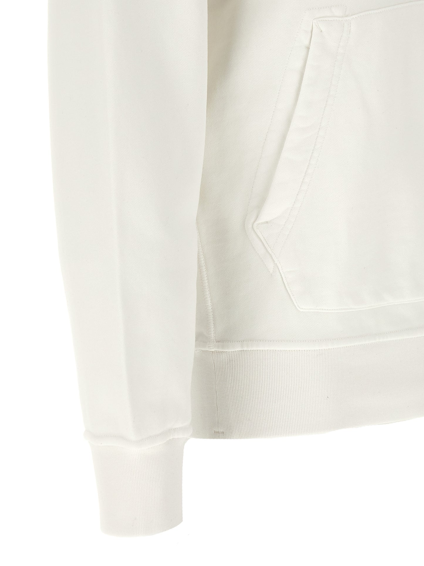 Sweatshirt Hoodie by Stone Island for men in cotton white showcases a city-ready silhouette, artfully detailed with a signature hooded neckline and for a city-ready finish.