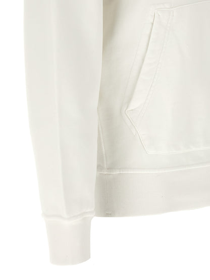 Sweatshirt Hoodie by Stone Island for men in cotton white showcases a city-ready silhouette, artfully detailed with a signature hooded neckline and for a city-ready finish.