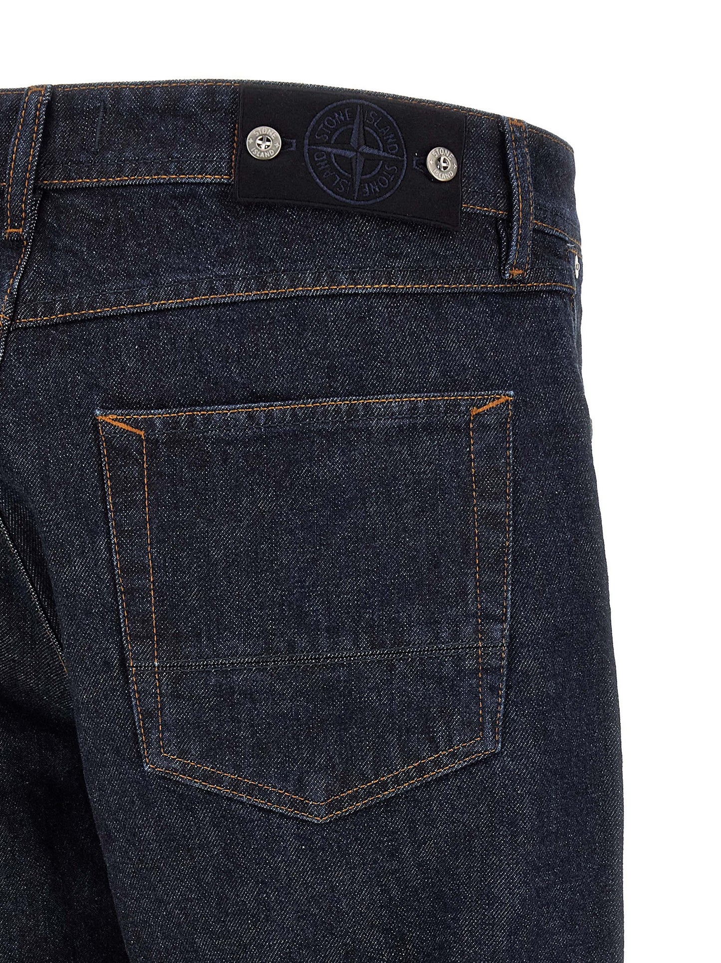 Jeans by Stone Island for men in denim cotton blue & indigo features an sophisticated and straight-leg with a precise long, creating a sophisticated and sophisticated silhouette.