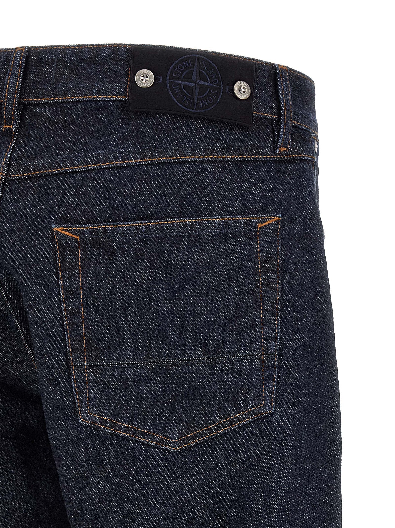 Jeans by Stone Island for men in denim cotton blue & indigo features an sophisticated and straight-leg with a precise long, creating a sophisticated and sophisticated silhouette.