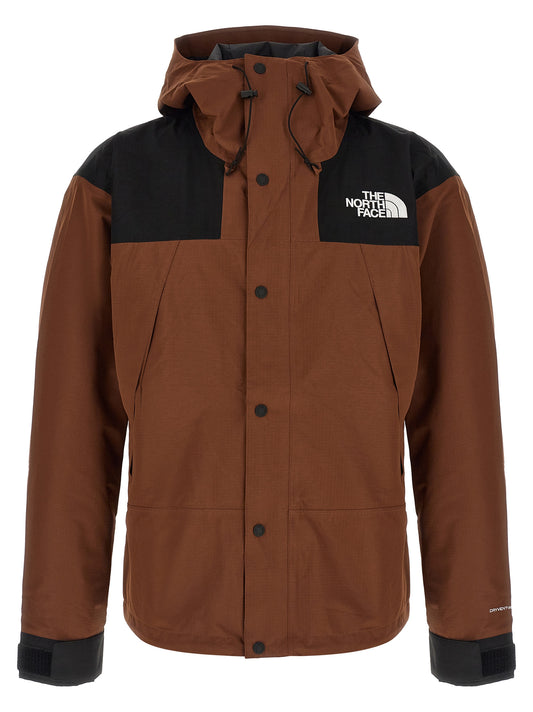 Hooded Windbreaker Jacket by The North Face for men in polyester brown presents a resilient silhouette, artfully detailed with a sophisticated hooded neckline and functional water-resistant, pockets, hooded & windproof for a resilient finish.