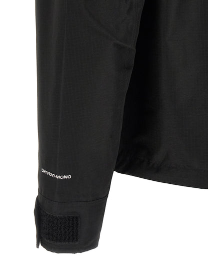 Hooded Windbreaker Jacket by The North Face for men in polyester black features an magnificent silhouette, showcasing the sophisticated hooded neckline and functional water-resistant, pockets, hooded & windproof for a premium, magnificent look.