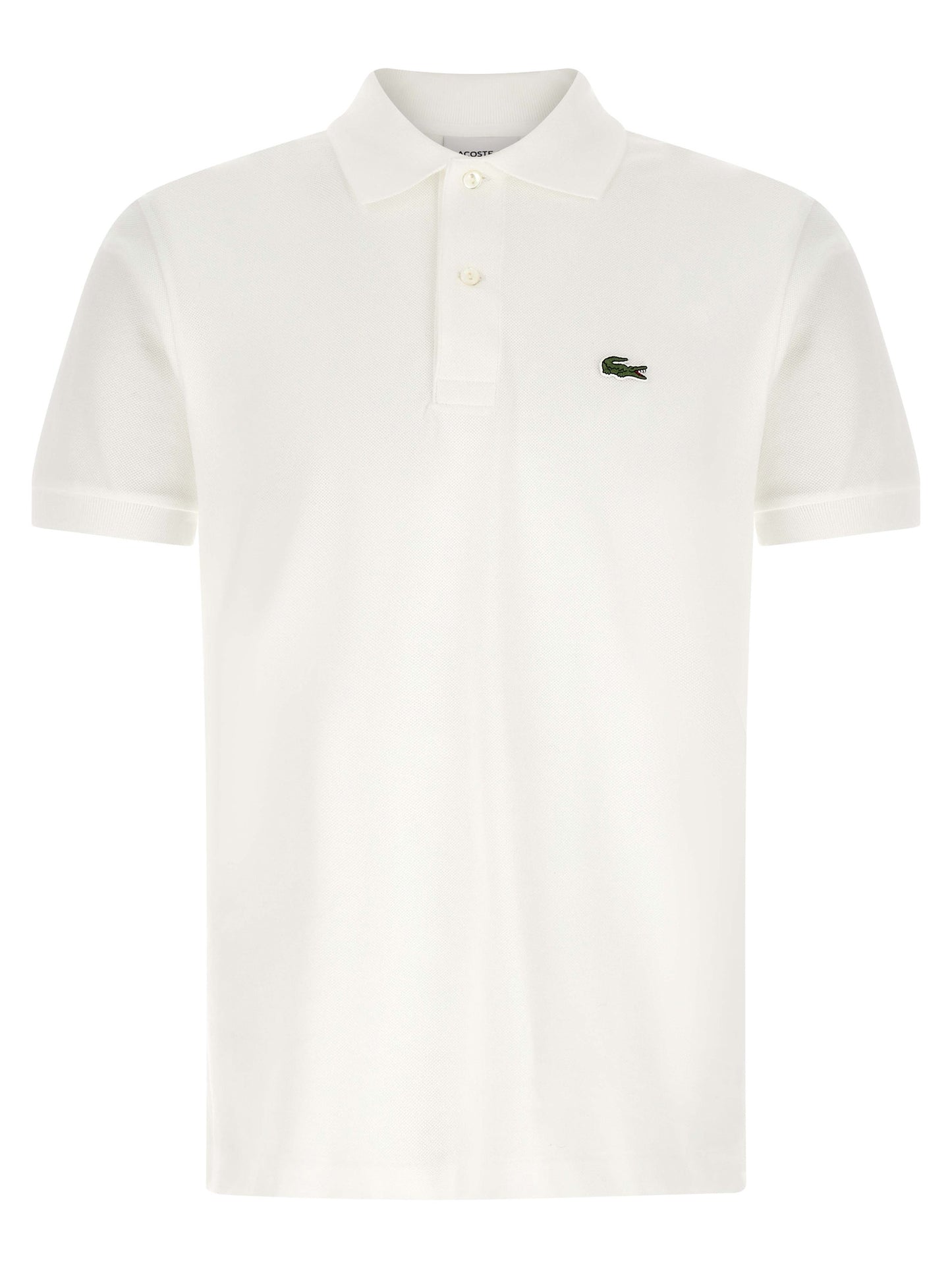 Polo Shirt by Lacoste for men in cotton white presents a sleek silhouette, featuring a refined and short-sleeve for a sleek finish.