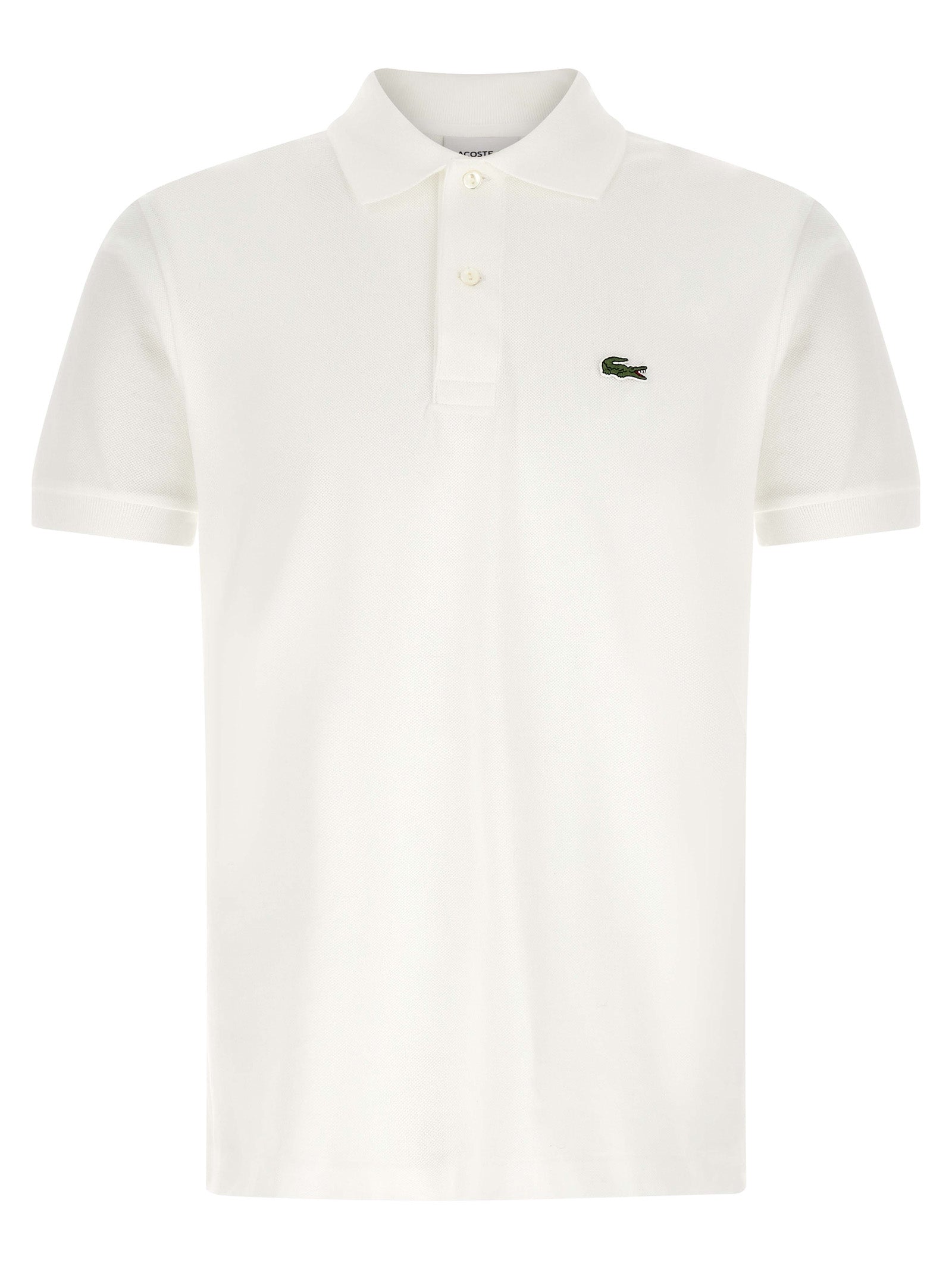 Polo Shirt by Lacoste for men in cotton white presents a sleek silhouette, featuring a refined and short-sleeve for a sleek finish.