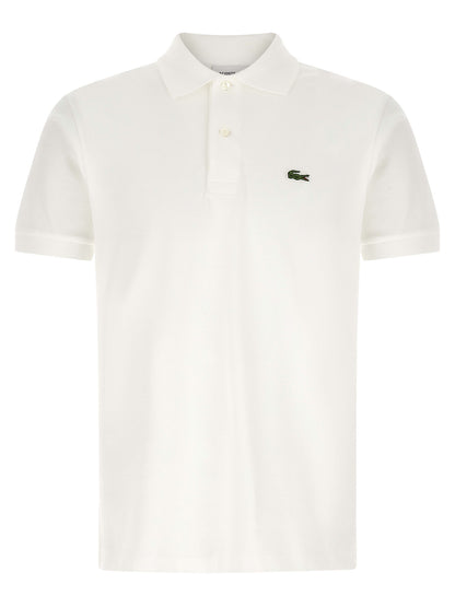 Polo Shirt by Lacoste for men in cotton white presents a sleek silhouette, featuring a refined and short-sleeve for a sleek finish.
