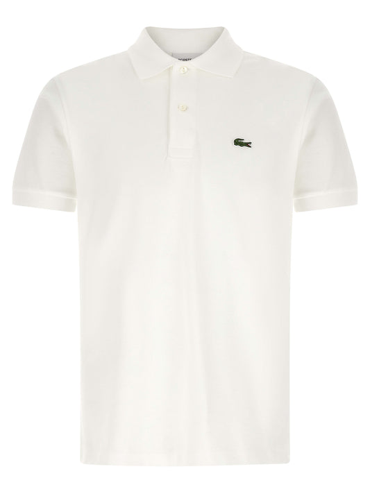 Polo Shirt by Lacoste for men in cotton white presents a sleek silhouette, featuring a refined and short-sleeve for a sleek finish.