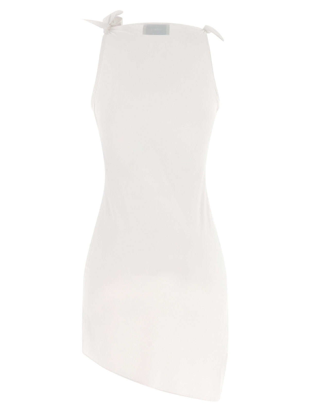 Coperni Women's One Shoulder Asymmetric Sleeveless Stretch Polyamide Short Dress - White Floral