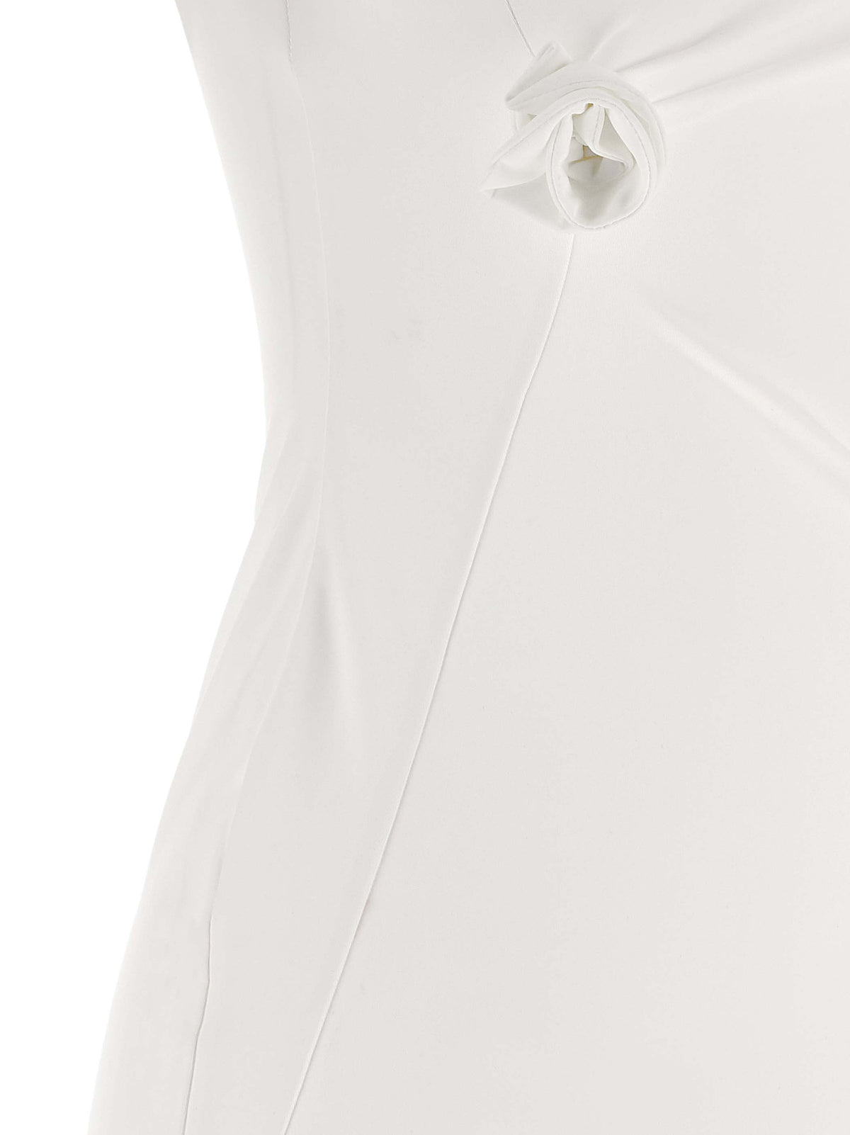Coperni Women's One Shoulder Asymmetric Sleeveless Stretch Polyamide Short Dress - White Floral