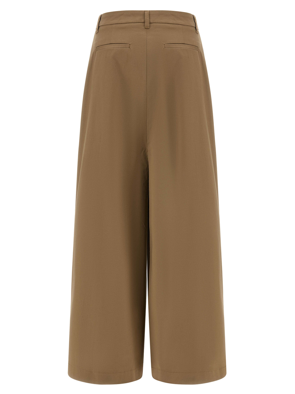 THELATEST Women's Flared Stretch Cotton Skirt - Brown