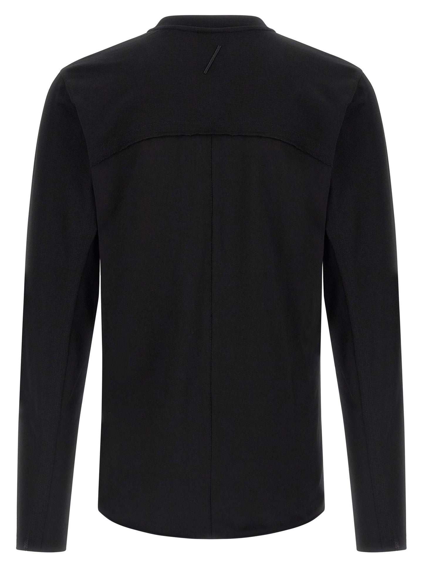 Shirt by Thom Krom for men in stretch cotton black showcases a sublime silhouette, artfully detailed with a sublime crew neckline and for a sophisticated, sublime finish.