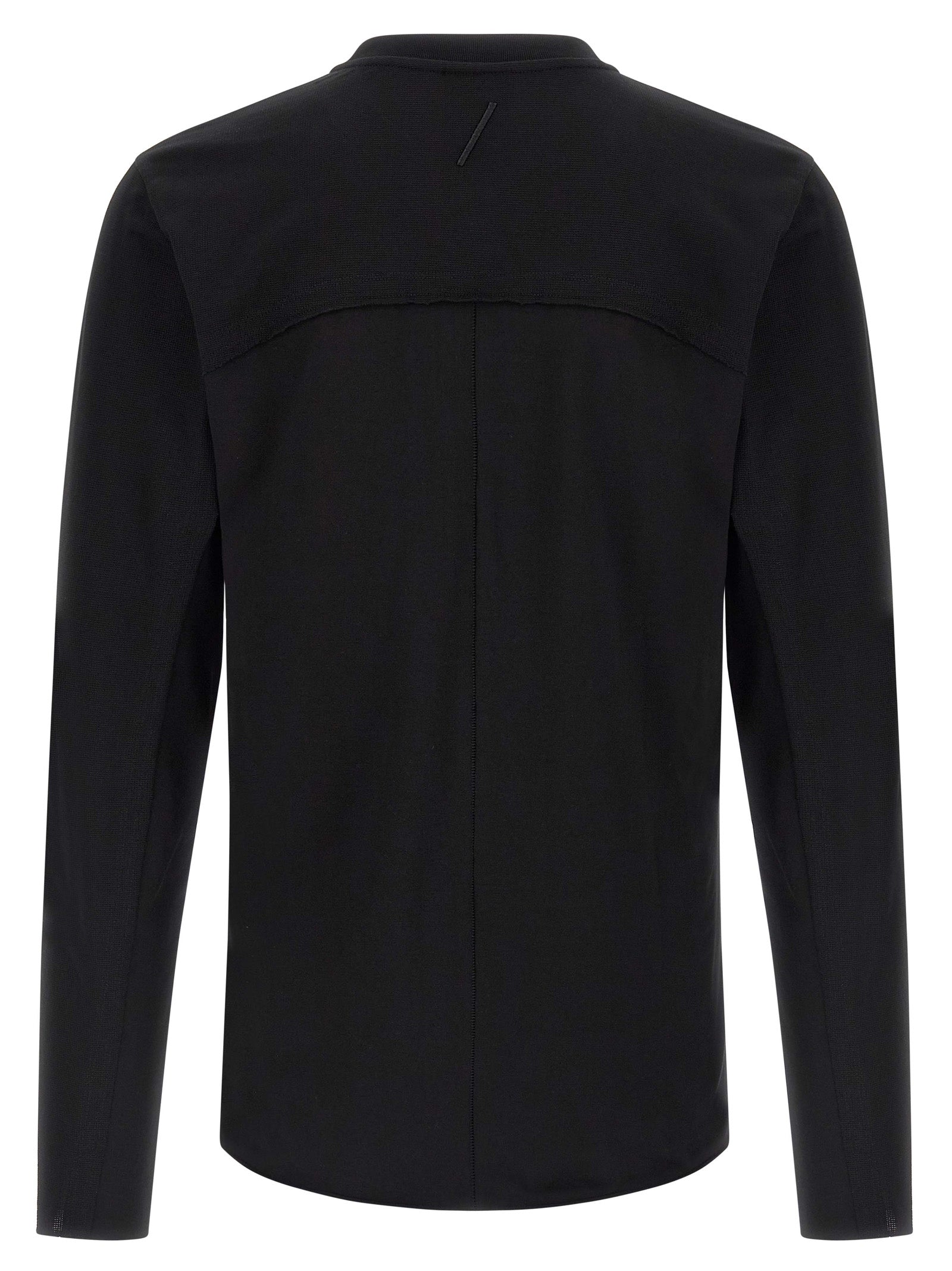 Shirt by Thom Krom for men in stretch cotton black showcases a sublime silhouette, artfully detailed with a sublime crew neckline and for a sophisticated, sublime finish.