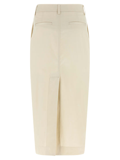 Skirt by THELATEST for women in stretch cotton white features a sublime silhouette, showcasing the sublime design of the Women's Sheath Stretch Cotton Skirt in a sophisticated midi.