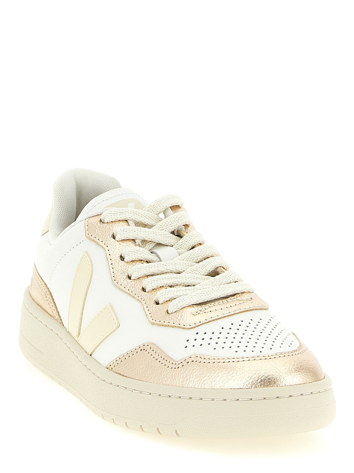 Sneakers by Veja for women in suede leather & rubber gold features a chic design, perfectly showcasing the chic low-top style of this Women's Low Top Suede Leather & Rubber Sneakers.