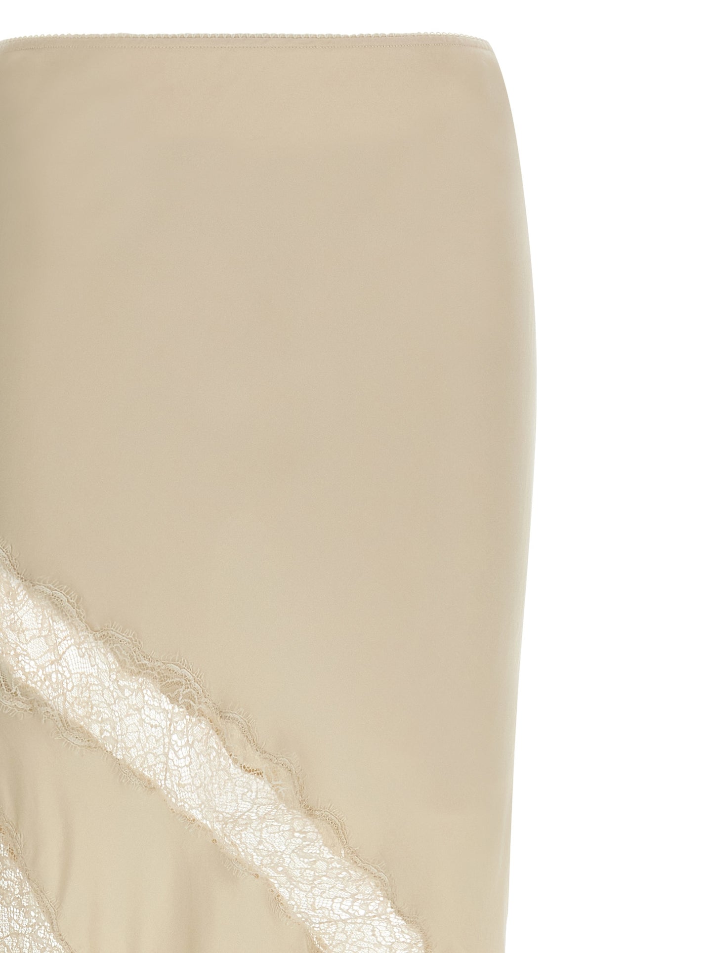 Skirt by The Andamane for women in satin viscose beige features a contoured silhouette from the Women's Asymmetrical Satin Viscose Mini Skirt collection, characterized by its contoured mini for a contoured finish.