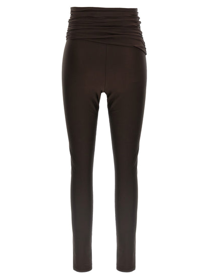 Activewear Leggings by The Andamane for women in stretch polyamide brown features an ergonomic leggings with , highlighting a ergonomic high rise and long for a premium, high-performance look.