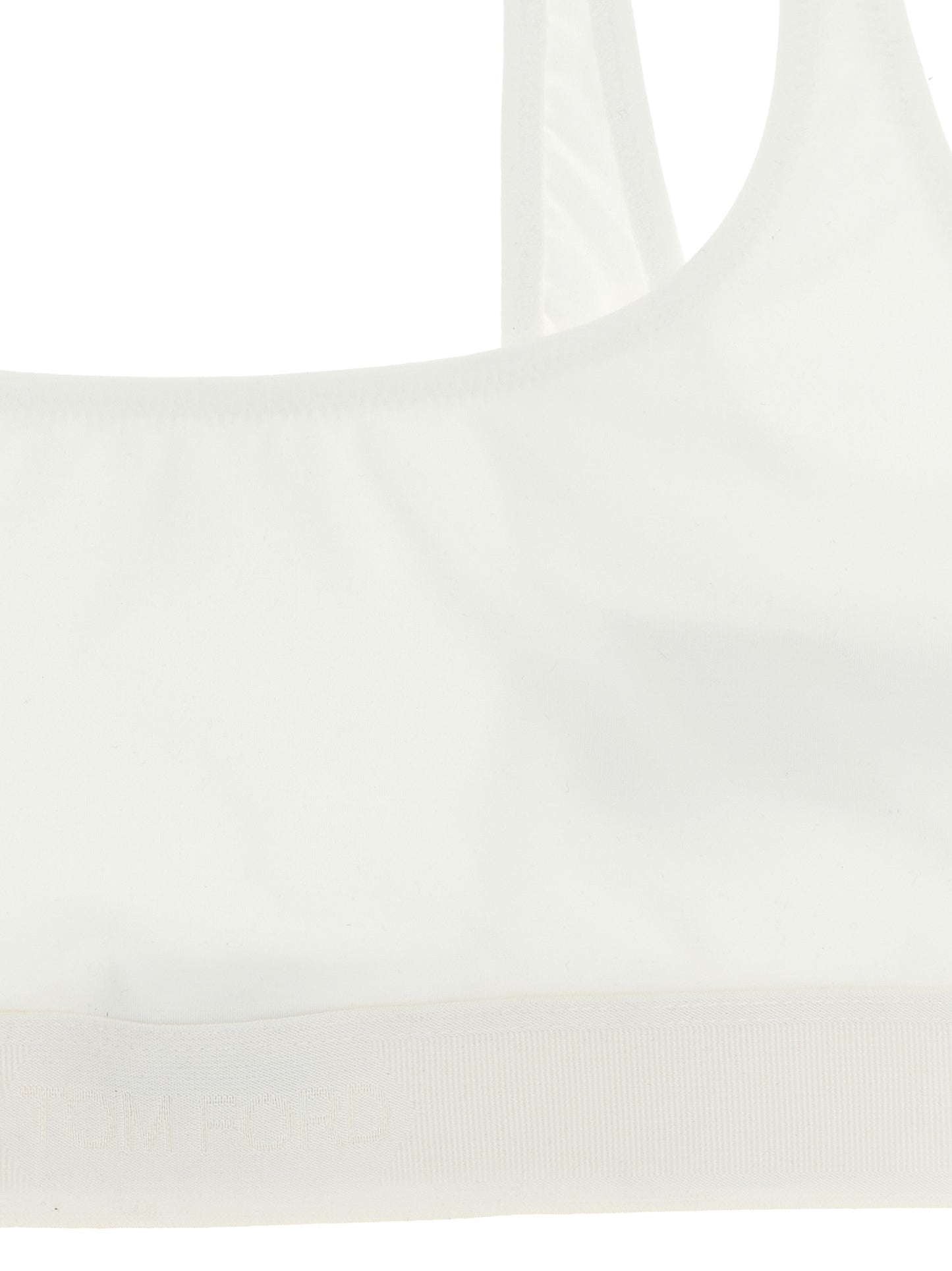 Bra by Tom Ford for women in stretch modal white, jacquard & signature presents a bespeak silhouette, showcasing the bespeak Women's Stretch Modal Bra design with a premium bespeak finish.