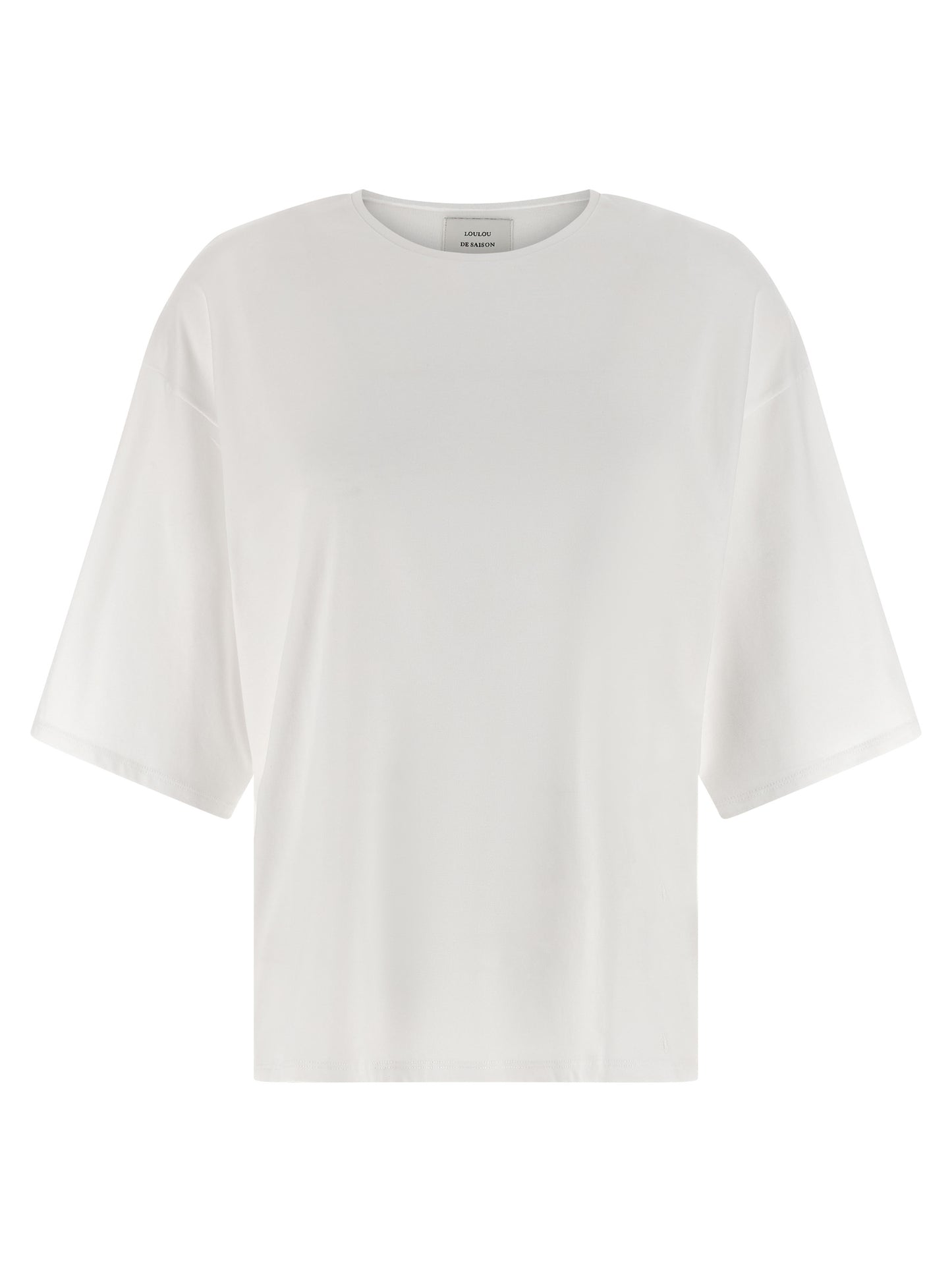 Loulou De Saison Lou Women's Short-Sleeve Crew Neck Cotton T-Shirt - White