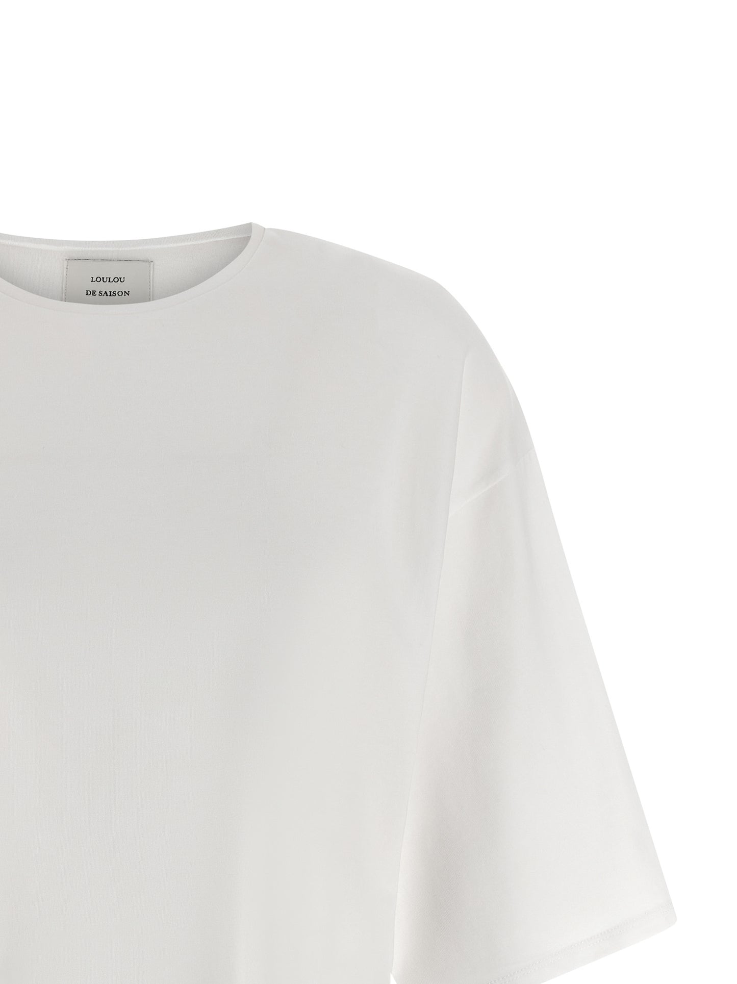 Loulou De Saison Lou Women's Short-Sleeve Crew Neck Cotton T-Shirt - White
