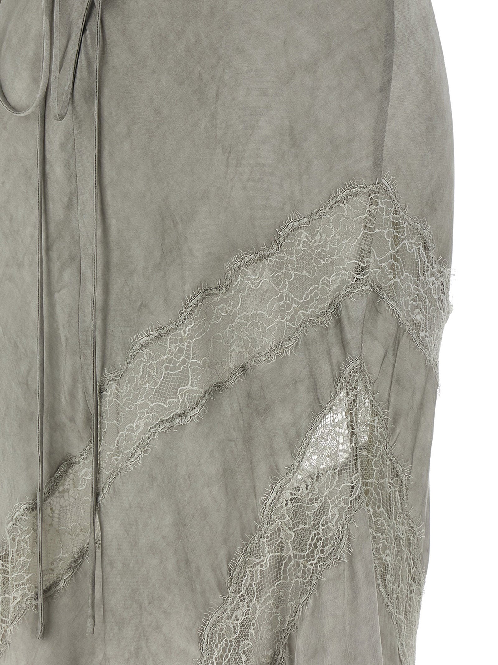 Dress by The Andamane for women in satin viscose gray presents a sinuous silhouette, showcasing a sophisticated and detailed with a sinuous long for a refined finish.