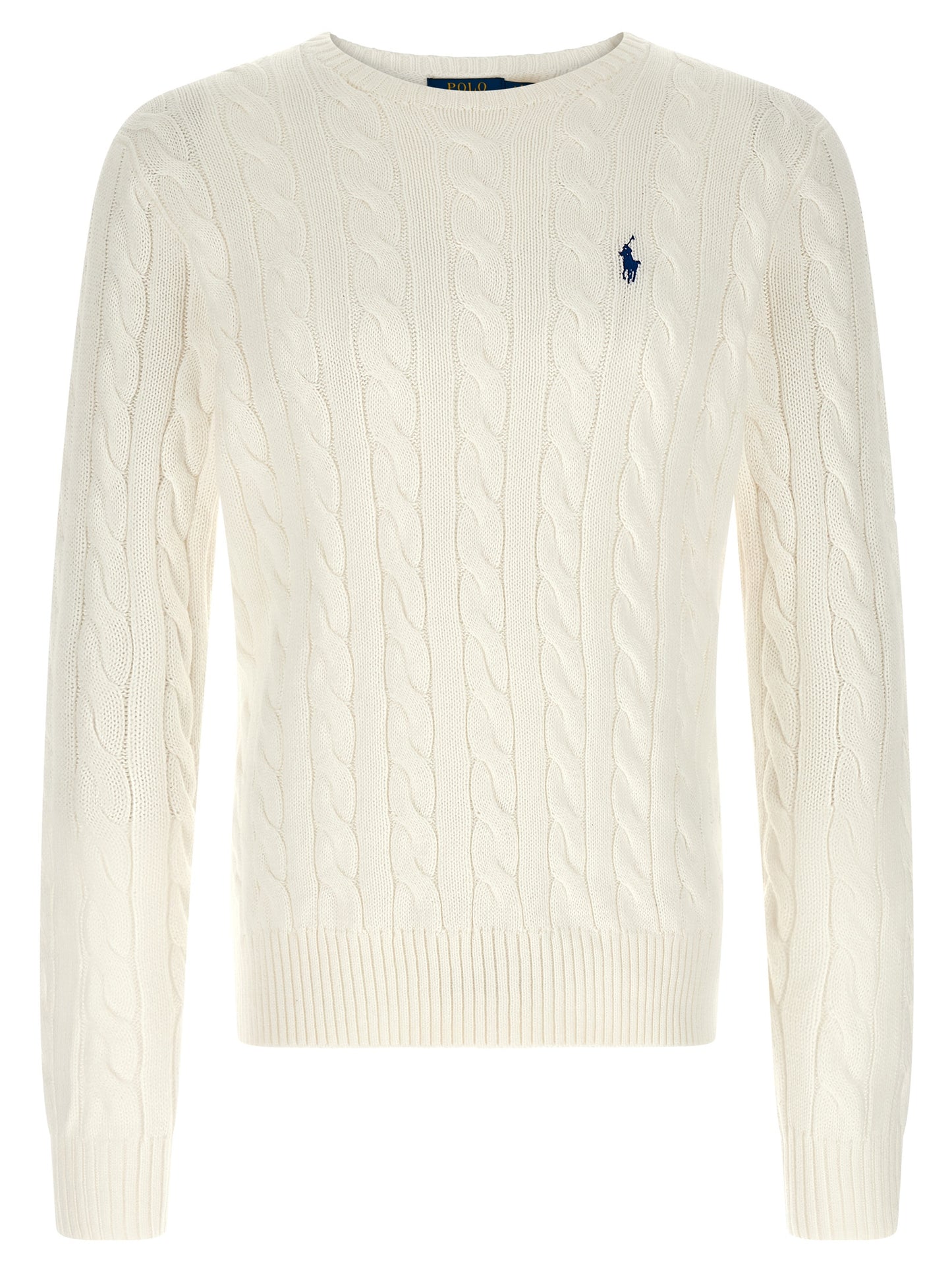 Cardigan by Polo Ralph Lauren for men in cotton white & patterned features an impeccable silhouette, showcasing a sophisticated crew neckline and detail for a truly impeccable finish.
