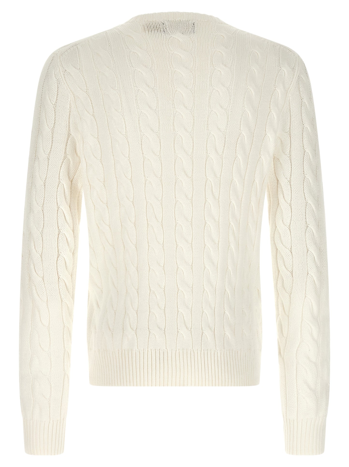 Cardigan by Polo Ralph Lauren for men in cotton white & patterned features an crisp silhouette, showcasing a sophisticated crew neckline and detail for a truly crisp finish.