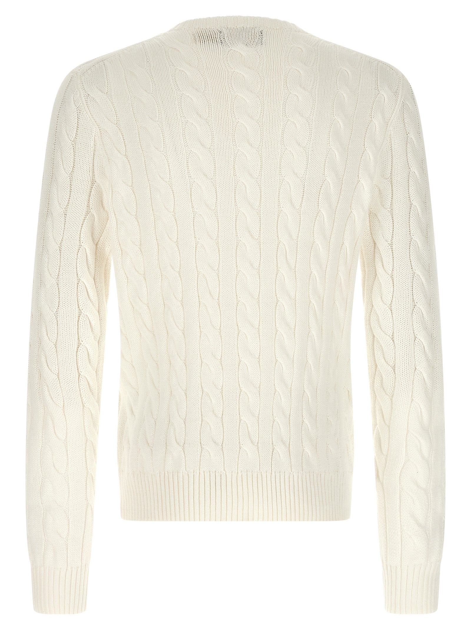 Cardigan by Polo Ralph Lauren for men in cotton white & patterned features an crisp silhouette, showcasing a sophisticated crew neckline and detail for a truly crisp finish.