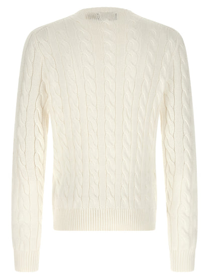 Cardigan by Polo Ralph Lauren for men in cotton white & patterned features an crisp silhouette, showcasing a sophisticated crew neckline and detail for a truly crisp finish.